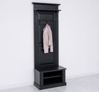 Landhausmöbel Garderobe Schwarz 80x210x41 cm Kiefernholz massiv