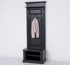 Landhausmöbel Garderobe Schwarz 80x210x41 cm Kiefernholz massiv
