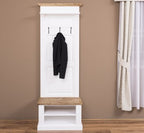 Landhaus Garderobe Weiß Natur 80x210x41 cm Kiefernholz massiv