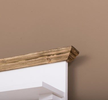 Landhaus Garderobe Weiß Natur 80x210x41 cm Kiefernholz massiv