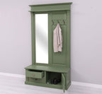 Landhaus Garderobe Salbei Grün 121x210x41 cm Kiefernholz massiv