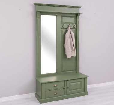 Landhaus Garderobe Salbei Grün 121x210x41 cm Kiefernholz massiv
