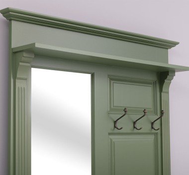 Landhaus Garderobe Salbei Grün 121x210x41 cm Kiefernholz massiv