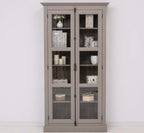 Landhaus Vitrine Anthrazit Grau 110x210x40 cm Kiefernholz massiv