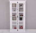 Landhausmöbel Vitrine Weiß 110x210x40 cm Kiefernholz massiv
