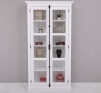 Landhausmöbel Vitrine Weiß 110x210x40 cm Kiefernholz massiv