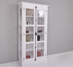 Landhausmöbel Vitrine Weiß 110x210x40 cm Kiefernholz massiv