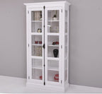 Landhausmöbel Vitrine Weiß 110x210x40 cm Kiefernholz massiv