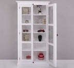 Landhausmöbel Vitrine Weiß 110x210x40 cm Kiefernholz massiv