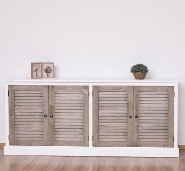 Sideboard Shabby Chic mit 4 Türen 209x90x37 cm Kiefernholz massiv
