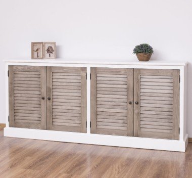 Sideboard Shabby Chic mit 4 Türen 209x90x37 cm Kiefernholz massiv