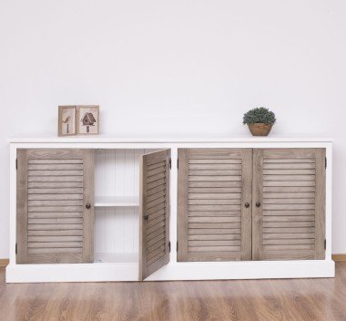Sideboard Shabby Chic mit 4 Türen 209x90x37 cm Kiefernholz massiv