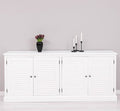 Landhausmöbel Sideboard Weiß 209x90x37 cm Kiefernholz massiv