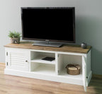Landhaus Lowboard Weiß Kiefernholz Massiv 160x56x46 cm