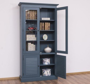 Schrank Regal Vitrine 110x210x39 cm Kiefernholz massiv