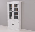 Landhaus Schrank Vitrine Weiß 110x210x39 cm Kiefernholz massiv