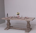 Esstisch mit Säulenbeinen 210x78x90 cm Natur Kiefer Massivholz
