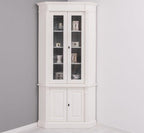 Landhausstil Eckvitrine Weiß 114x228x52 cm Kiefernholz massiv