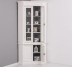 Landhausstil Eckvitrine Weiß 114x228x52 cm Kiefernholz massiv