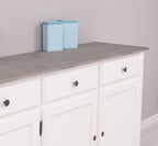 Sideboard Weiß Landhausmöbel Kiefernholz Massiv 224x90x45 cm