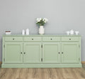Sideboard Hellgrün Landhausmöbel Kiefernholz Massiv 224x90x45 cm
