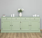 Sideboard Hellgrün Landhausmöbel Kiefernholz Massiv 224x90x45 cm
