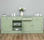 Sideboard Hellgrün Landhausmöbel Kiefernholz Massiv 224x90x45 cm