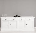 Sideboard Altweiß Landhausmöbel Kiefernholz Massiv 224x90x45 cm
