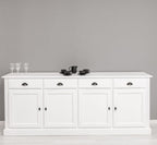 Sideboard Altweiß Landhausmöbel Kiefernholz Massiv 224x90x45 cm