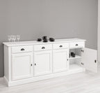 Sideboard Altweiß Landhausmöbel Kiefernholz Massiv 224x90x45 cm