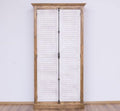 Landhausmöbel Schrank Natur Weiß 109x210x40 cm Kiefernholz massiv