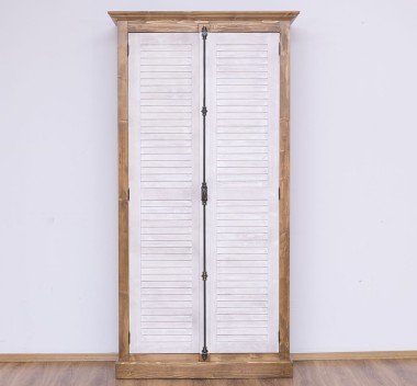 Landhausmöbel Schrank Natur Weiß 109x210x40 cm Kiefernholz massiv