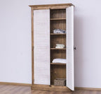 Landhausmöbel Schrank Natur Weiß 109x210x40 cm Kiefernholz massiv