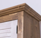 Landhausmöbel Schrank Natur Weiß 109x210x40 cm Kiefernholz massiv