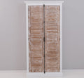 Landhausmöbel Schrank Weiß und Natur 109x210x40 cm Kiefernholz massiv
