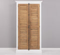 Landhaus Schrank Weiß Natur 109x210x40 cm Kiefernholz massiv