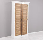 Landhaus Schrank Weiß Natur 109x210x40 cm Kiefernholz massiv