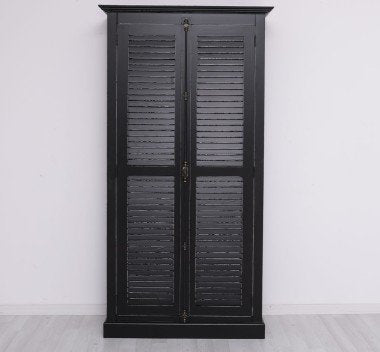 Landhausmöbel Schrank Schwarz 109x210x40 cm Kiefernholz massiv