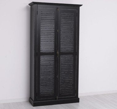 Landhausmöbel Schrank Schwarz 109x210x40 cm Kiefernholz massiv