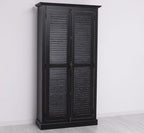 Landhausmöbel Schrank Schwarz 109x210x40 cm Kiefernholz massiv
