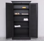 Landhausmöbel Schrank Schwarz 109x210x40 cm Kiefernholz massiv
