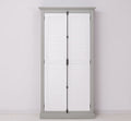 Landhausmöbel Schrank Weiß und Grau 109x210x40 cm Kiefernholz massiv