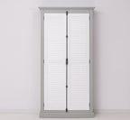 Landhausmöbel Schrank Weiß und Grau 109x210x40 cm Kiefernholz massiv