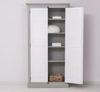 Landhausmöbel Schrank Weiß und Grau 109x210x40 cm Kiefernholz massiv