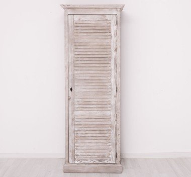 Landhausmöbel Schrank Shabby Chic Kleiderschrank 76x200x59 cm Kiefernholz massiv