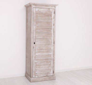 Landhausmöbel Schrank Shabby Chic Kleiderschrank 76x200x59 cm Kiefernholz massiv