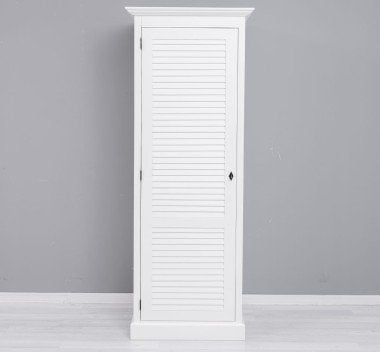 Landhausmöbel Kleiderschrank Weiß 76x200x59 cm Kiefernholz massiv