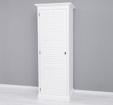 Landhausmöbel Kleiderschrank Weiß 76x200x59 cm Kiefernholz massiv