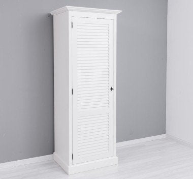 Landhausmöbel Kleiderschrank Weiß 76x200x59 cm Kiefernholz massiv