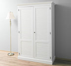 Landhausstil Schrank Weiß 134x200x59 cm Kiefernholz massiv